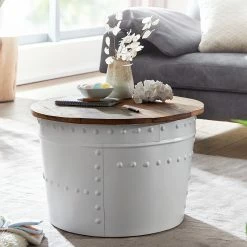 Ridgevalley Table basse Massaa II - Manguier massif / Métal - Manguier / Blanc -loftscape Boutique 1000296399 210929 06333200328 MOOD DETAILS P000000001000296399 mood