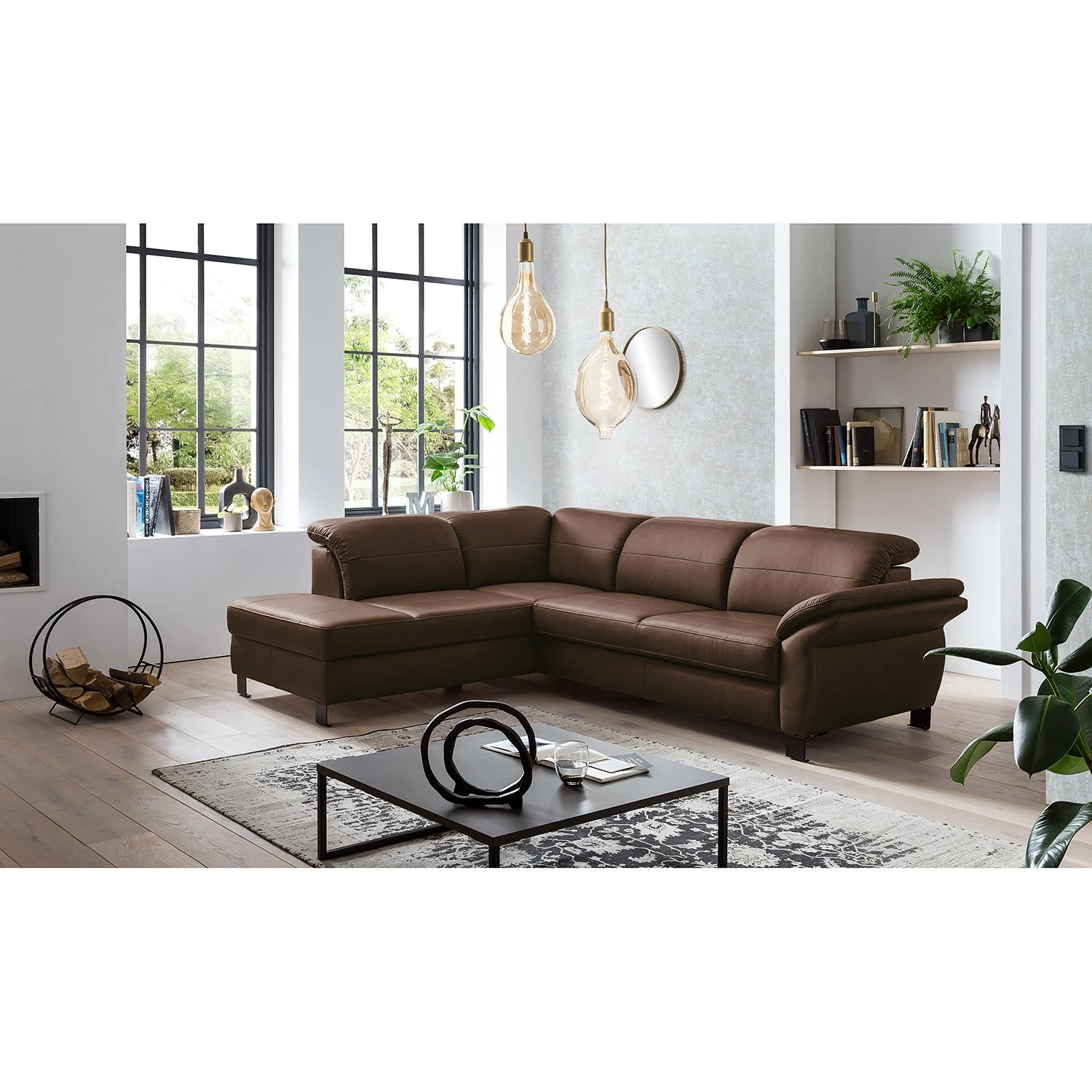 Loftscape Canapé d’angle Dunmore - Cuir véritable - Cuir Poas: Marron chocolat - Méridienne longue à gauche (vue de face) - Sans fonction couchage 4 Loftscape Canapé d’angle Dunmore - Cuir véritable - Cuir Poas: Marron chocolat - Méridienne longue à gauche (vue de face) - Sans fonction couchage – Image 2