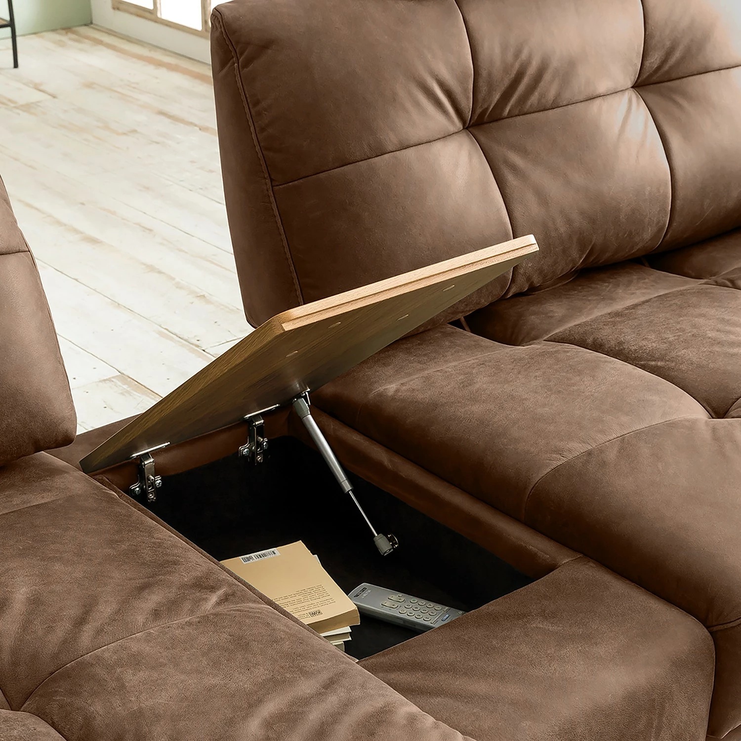 Fredriks Grand canapé Linville - Microfibre Torne: Marron - Avec appui-tête 8 Fredriks Grand canapé Linville - Microfibre Torne: Marron - Avec appui-tête – Image 6