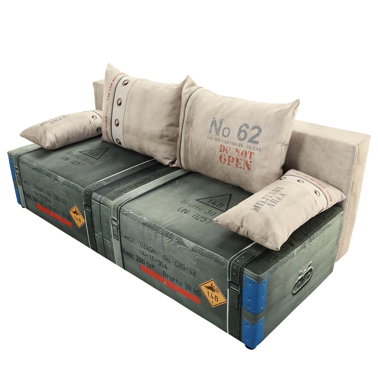 Mooved Canapé convertible Gabun - Tissage à plat - Blanc gris - Suspension à ressorts ondulés 3 Mooved Canapé convertible Gabun - Tissage à plat - Blanc gris - Suspension à ressorts ondulés