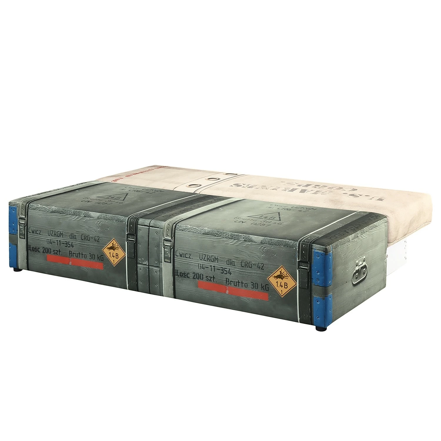 Mooved Canapé convertible Gabun - Tissage à plat - Blanc gris - Suspension à ressorts ondulés 4 Mooved Canapé convertible Gabun - Tissage à plat - Blanc gris - Suspension à ressorts ondulés – Image 2