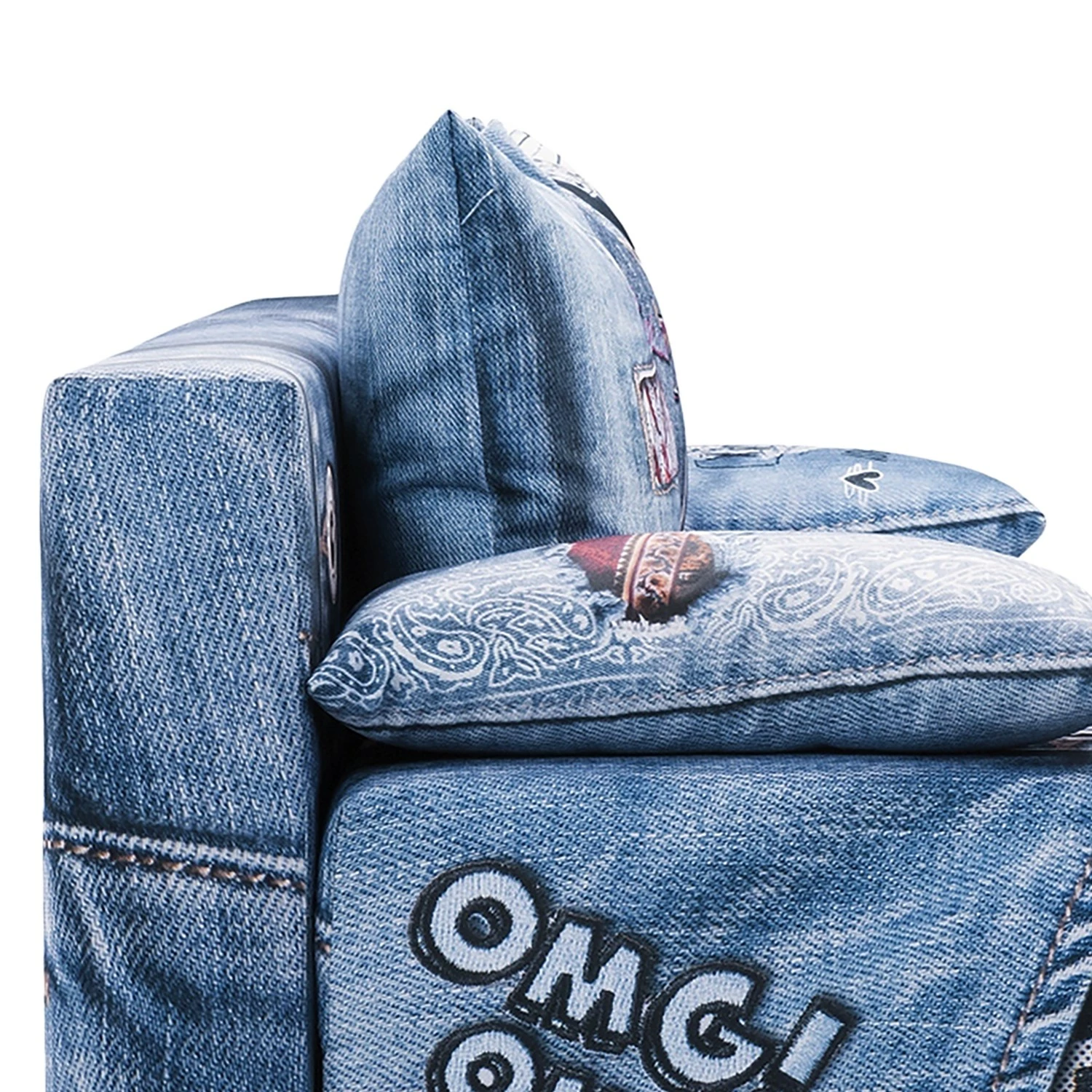 Mooved Canapé convertible Gabun - Tissage à plat - Bleu / Rouge - Suspension à ressorts ondulés 11 Mooved Canapé convertible Gabun - Tissage à plat - Bleu / Rouge - Suspension à ressorts ondulés – Image 9