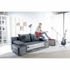 Mooved Canapé convertible Gabun - Tissage à plat - Bleu / Argenté - Suspension à ressorts ondulés -loftscape Boutique 1000296971 211018 10253902588 MOOD DETAILS P000000001000296971 mood