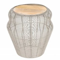 Loftscape Bout de canapé Espas - Manguier massif / Métal - Manguier / Argenté