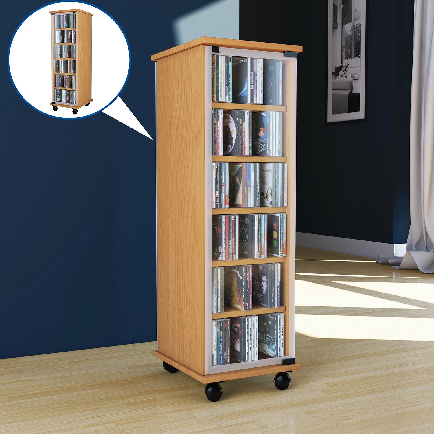 VCM Étagère Valenza - Imitation hêtre 4 VCM Étagère Valenza - Imitation hêtre – Image 2