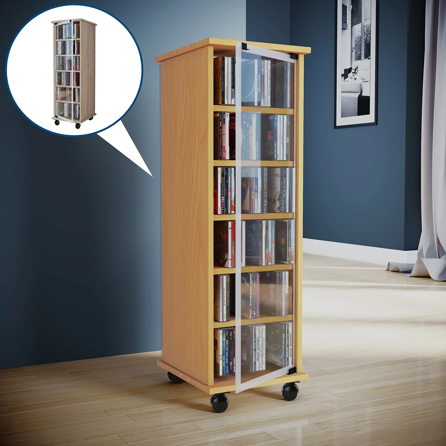 VCM Étagère Valenza - Imitation hêtre 5 VCM Étagère Valenza - Imitation hêtre – Image 3