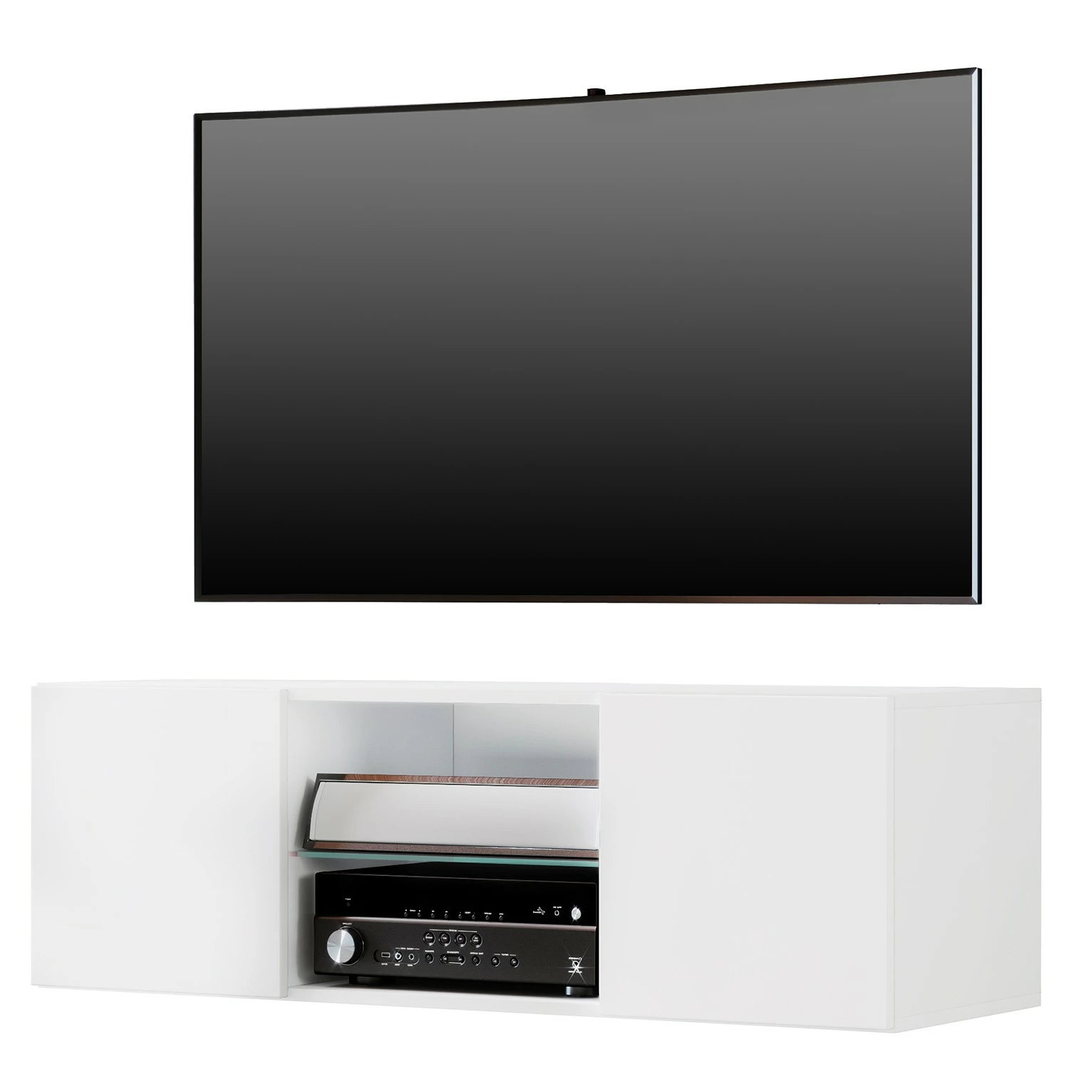 VCM Meuble TV Jusa - Blanc - Largeur : 115 cm 3 VCM Meuble TV Jusa - Blanc - Largeur : 115 cm