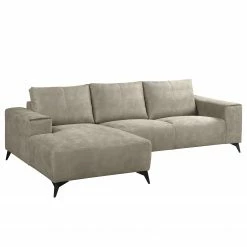 Loftscape Canapé d’angle Gatsby - Aspect cuir vieilli - Microfibre Zaira: Gris argenté - Méridienne courte à gauche (vue de face) -loftscape Boutique 1000298280 211011 134015000106 DETAILS P000000001000298280