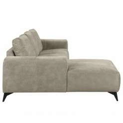 Loftscape Canapé d’angle Gatsby - Aspect cuir vieilli - Microfibre Zaira: Gris argenté - Méridienne courte à gauche (vue de face) -loftscape Boutique 1000298280 211011 13401500073 DETAILS P000000001000298280