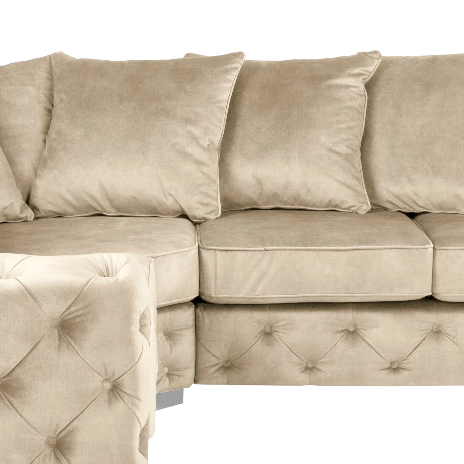 Red Living Canapé d’angle Grotta - Velours Tomi: Créme - Isocèles - Sans fonction couchage 7 Red Living Canapé d’angle Grotta - Velours Tomi: Créme - Isocèles - Sans fonction couchage – Image 5