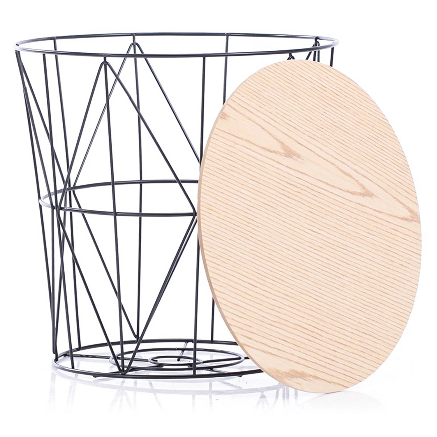 FLHF Bout de canapé Mia - Imitation acacia / Noir 4 FLHF Bout de canapé Mia - Imitation acacia / Noir – Image 2