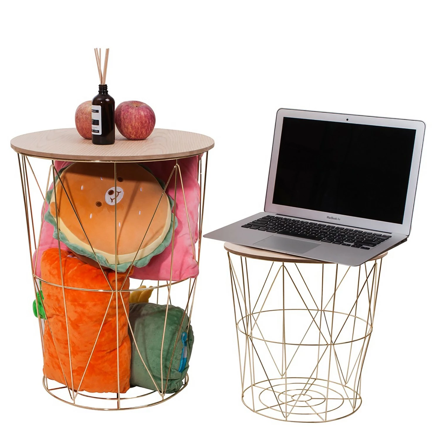 FLHF Bout de canapé Armina II - Imitation acacia / Doré 7 FLHF Bout de canapé Armina II - Imitation acacia / Doré – Image 5