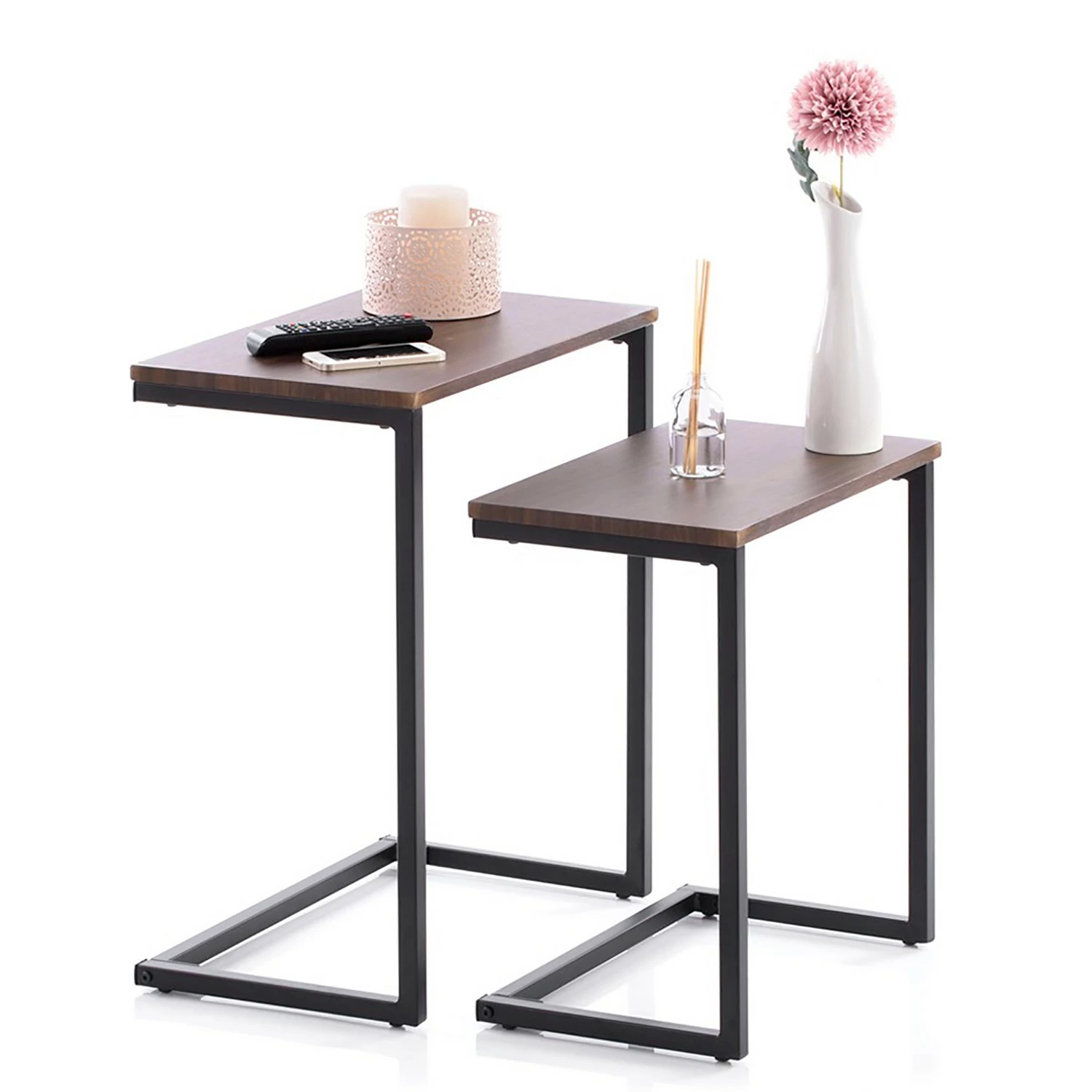 FLHF Tables gigognes Alt (2 éléments) - Imitation noyer 8 FLHF Tables gigognes Alt (2 éléments) - Imitation noyer – Image 6