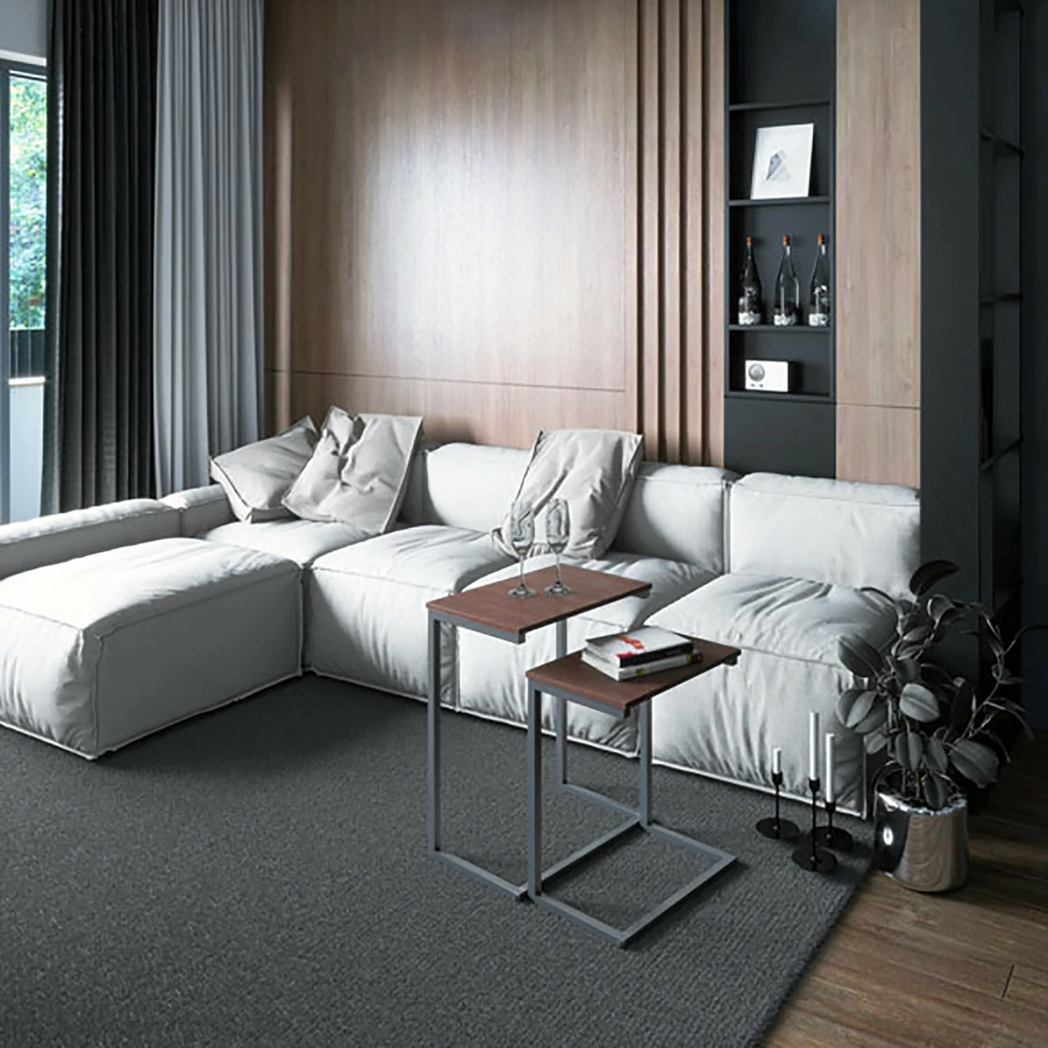 FLHF Tables gigognes Alt (2 éléments) - Imitation noyer 4 FLHF Tables gigognes Alt (2 éléments) - Imitation noyer – Image 2