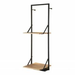 Red Living Étagère murale Legno II - Eucalyptus massif / Métal - Eucalyptus / Noir