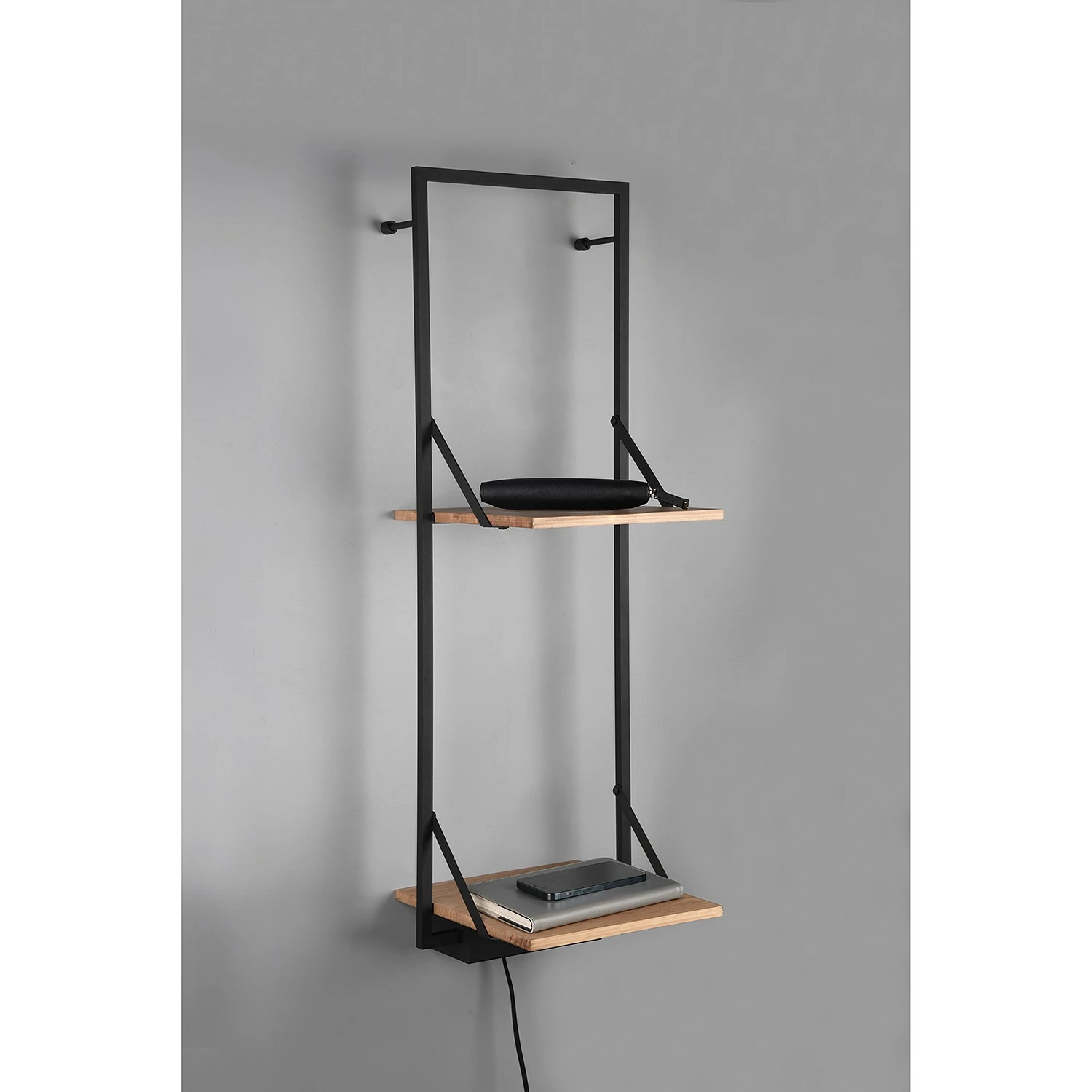 Red Living Étagère murale Legno II - Eucalyptus massif / Métal - Eucalyptus / Noir 7 Red Living Étagère murale Legno II - Eucalyptus massif / Métal - Eucalyptus / Noir – Image 5