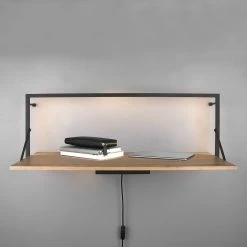 Red Living Étagère murale Legno I - Eucalyptus massif / Métal - Eucalyptus / Noir - Largeur : 90 cm -loftscape Boutique 1000300275 211014 13263200182 MOOD DETAILS P000000001000300275 mood