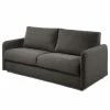Loftscape Canapé convertible Jobo - Chenille - Tissu Chenille Chaja: Gris foncé - Largeur : 182 cm