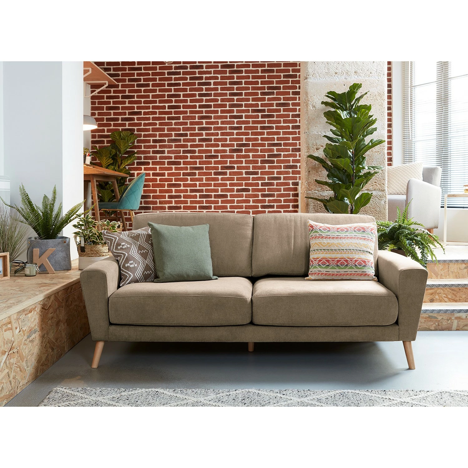 Loftscape Canapé Kaimt (3 places) - Tissu Leara: Taupe 4 Loftscape Canapé Kaimt (3 places) - Tissu Leara: Taupe – Image 2