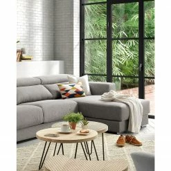 Loftscape Canapé d’angle Karrum - Chenille - Tissu Chenille Chaja: Gris clair - Méridienne longue à droite (vue de face) -loftscape Boutique 1000300363 211229 15021400188 DETAILS P000000001000300363