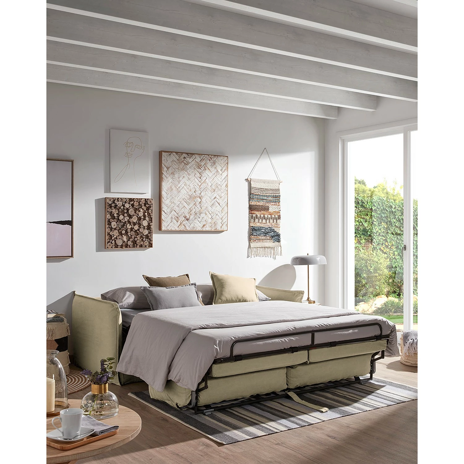 Loftscape Canapé convertible Gunn - Lin - Lin Blina: Taupe - Largeur : 202 cm 5 Loftscape Canapé convertible Gunn - Lin - Lin Blina: Taupe - Largeur : 202 cm – Image 3