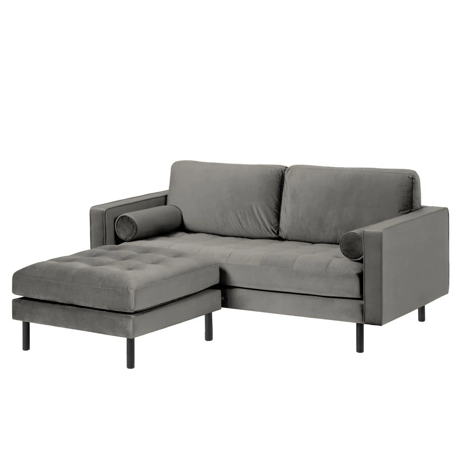 Loftscape Canapé d’angle Monza - Velours - Velours Juin: Gris - Largeur : 182 cm - Méridienne courte à gauche (vue de face) 3 Loftscape Canapé d’angle Monza - Velours - Velours Juin: Gris - Largeur : 182 cm - Méridienne courte à gauche (vue de face)