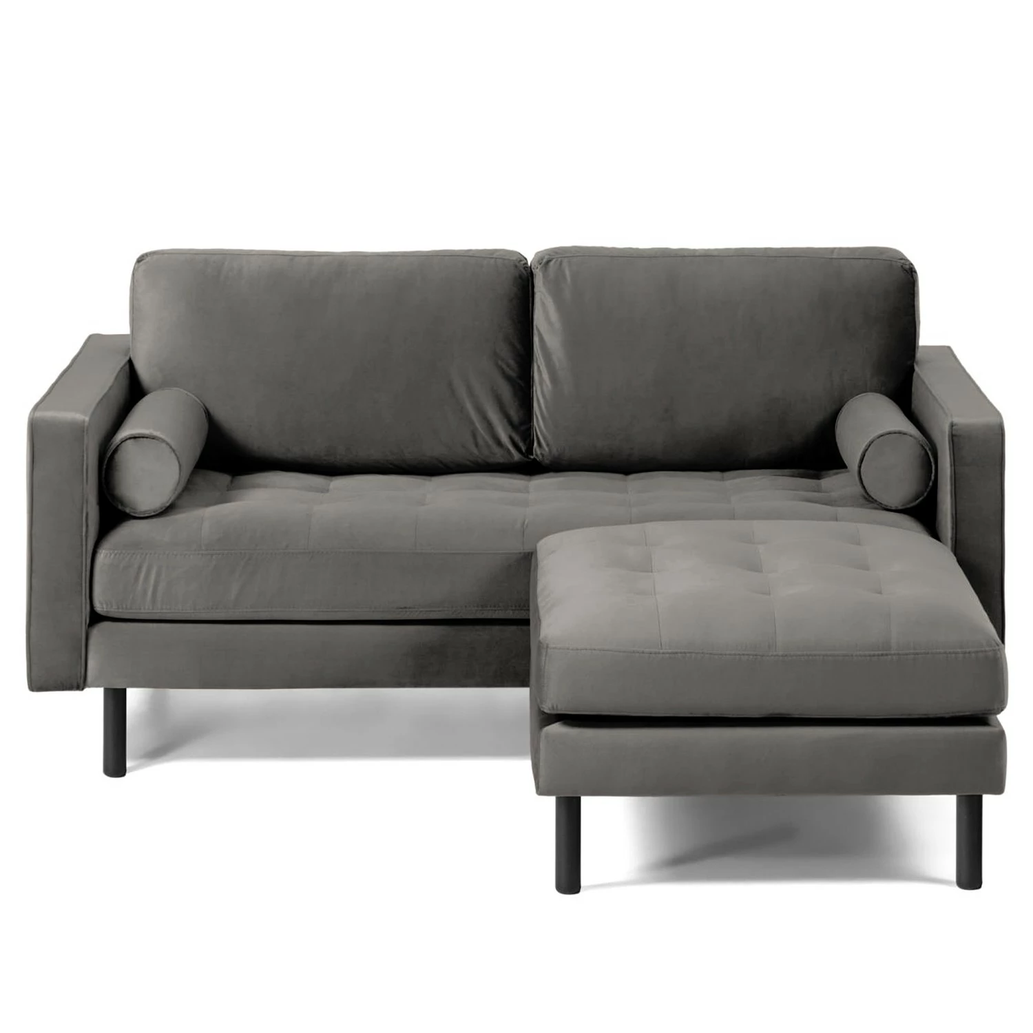 Loftscape Canapé d’angle Monza - Velours - Velours Juin: Gris - Largeur : 182 cm - Méridienne courte à gauche (vue de face) 8 Loftscape Canapé d’angle Monza - Velours - Velours Juin: Gris - Largeur : 182 cm - Méridienne courte à gauche (vue de face) – Image 6