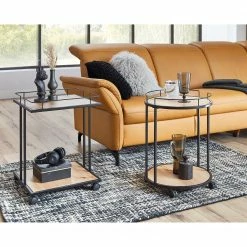 Loftscape Bout de canapé Kembs - Métal - Imitation chêne / Noir -loftscape Boutique 1000300681 211015 10493400036 MOOD DETAILS P000000001000300681 mood