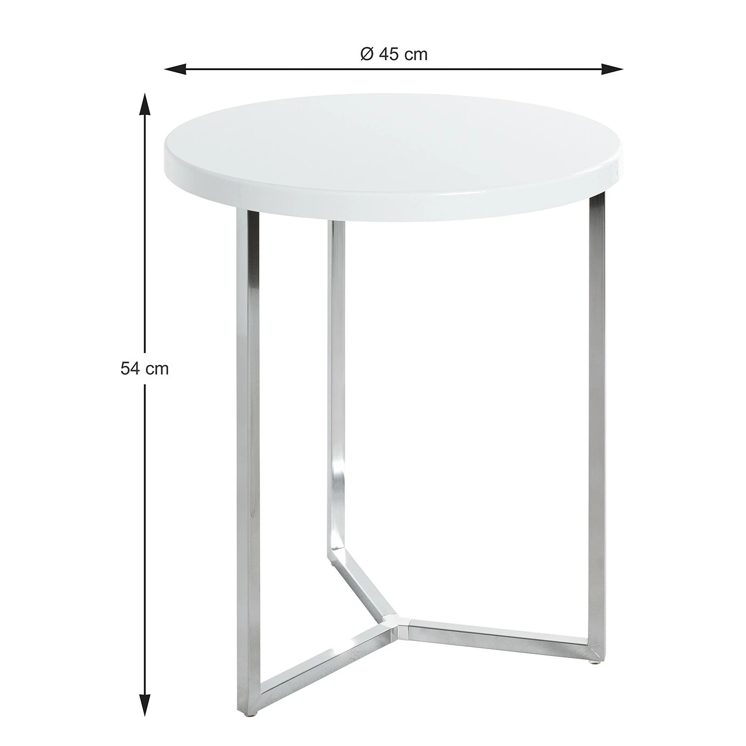 Loftscape Bout de canapé Encamp - Métal - Blanc brillant / Chrome 4 Loftscape Bout de canapé Encamp - Métal - Blanc brillant / Chrome – Image 2