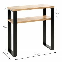 Red Living Console Salcha - Métal - Imitation chêne / Noir 13 Red Living Console Salcha - Métal - Imitation chêne / Noir -loftscape Boutique 1000300704 211015 104938000572 SKETCH DETAILS P000000001000300704 sketch