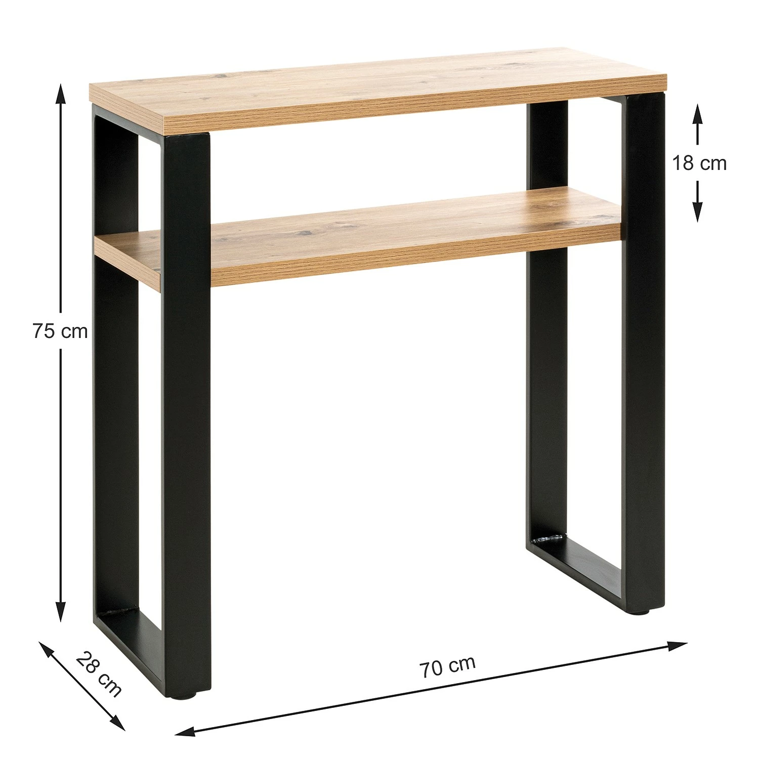 Red Living Console Salcha - Métal - Imitation chêne / Noir 8 Red Living Console Salcha - Métal - Imitation chêne / Noir – Image 6