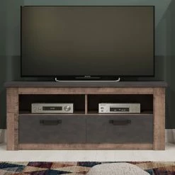 Trendteam Meuble TV Georgia - Gris foncé / Imitation chêne rustique -loftscape Boutique 1000300847 211015 12542000048 MOOD DETAILS P000000001000300847 mood