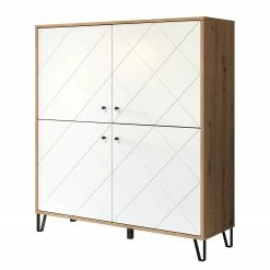 Trendteam Buffet haut Touch - Imitation chĂȘne artisan / Blanc