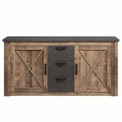Trendteam Buffet Georgia - Gris foncé / Imitation chêne rustique -loftscape Boutique 1000300860 211015 12545200158 DETAILS P000000001000300860