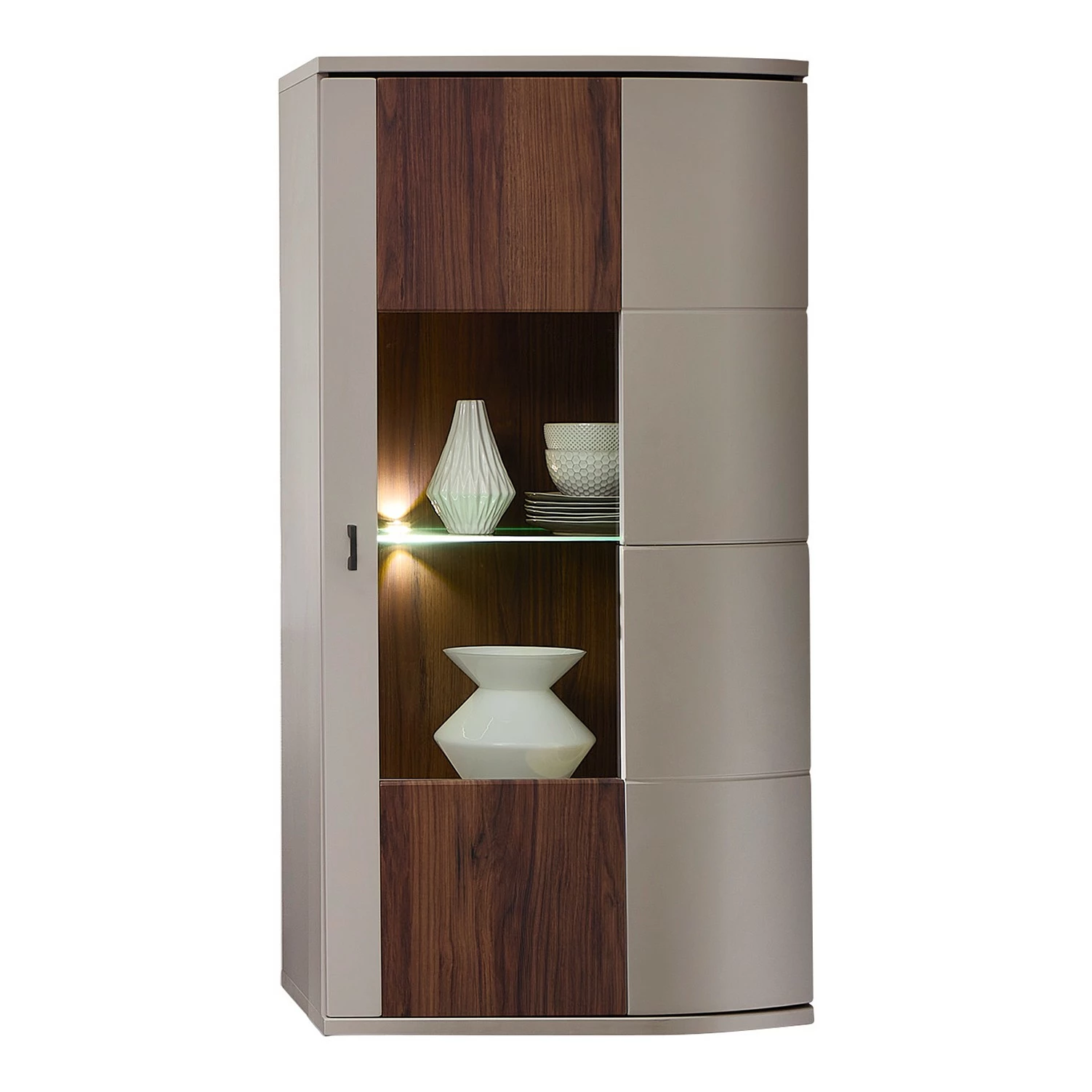 Loftscape Vitrine murale Saida - Avec éclairage - Cachemire / Imitation noyer 3 Loftscape Vitrine murale Saida - Avec éclairage - Cachemire / Imitation noyer