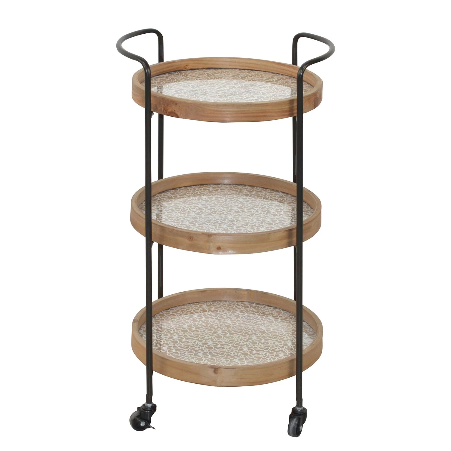 Red Living Desserte Gadeby - Métal - Imitation chêne / Noir 4 Red Living Desserte Gadeby - Métal - Imitation chêne / Noir – Image 2