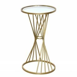 Red Living Bout de canapé Collyer - Verre / Métal - Doré