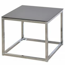 Loftscape Bout de canapé Dorfen - Verre / Métal - Noir / Chrome