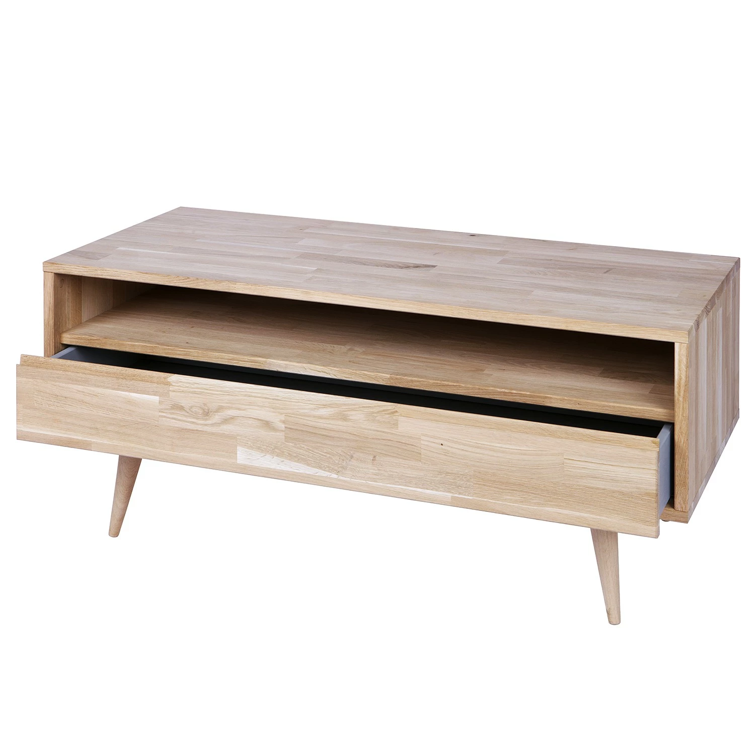 Naturoo Meuble TV Kabane - Chêne massif - Chêne clair - Largeur : 100 cm 5 Naturoo Meuble TV Kabane - Chêne massif - Chêne clair - Largeur : 100 cm – Image 3