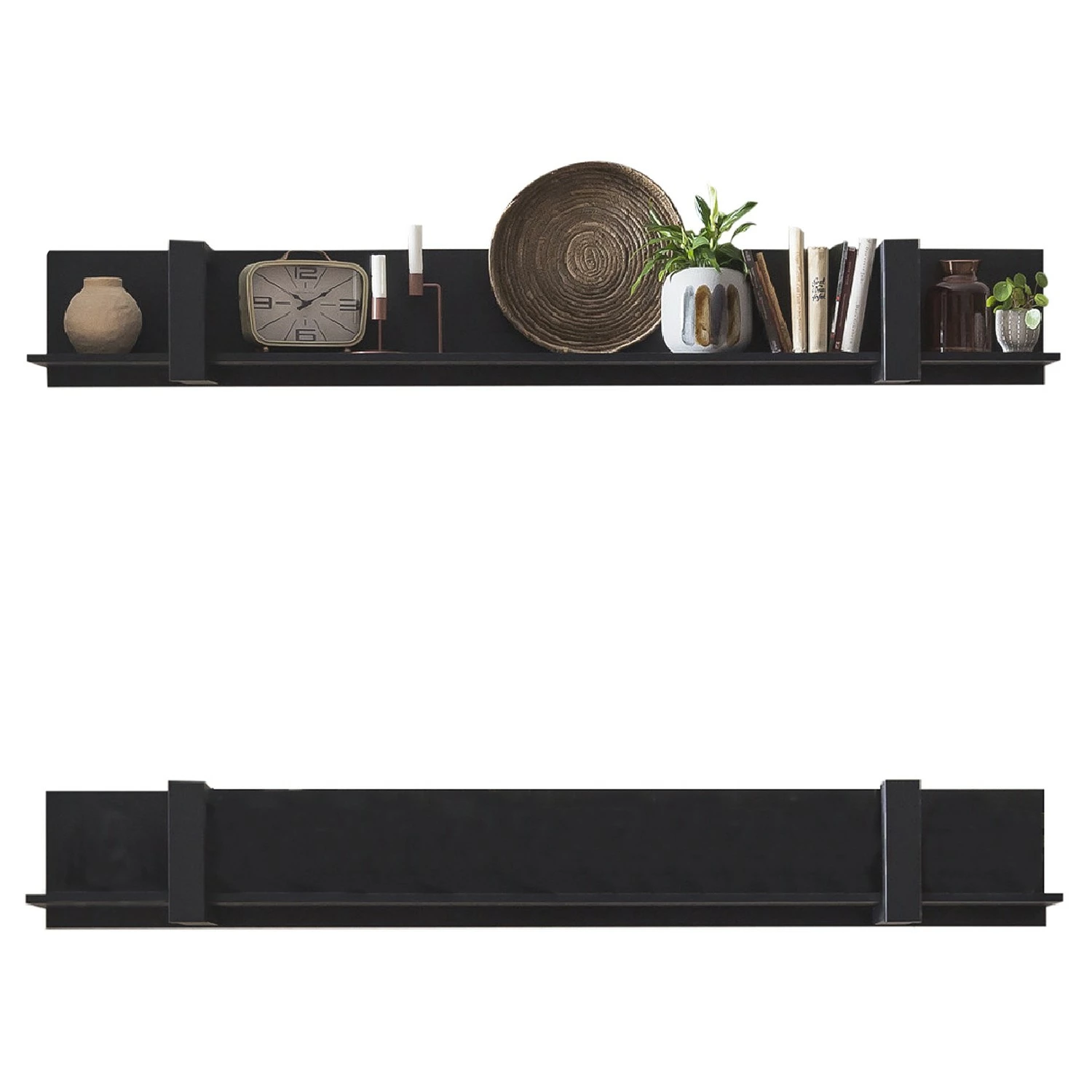 Red Living Étagère murale Norddal - Noir - Largeur : 180 cm 8 Red Living Étagère murale Norddal - Noir - Largeur : 180 cm – Image 6