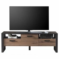 Red Living Meuble TV Norddal I - Imitation noyer / Noir