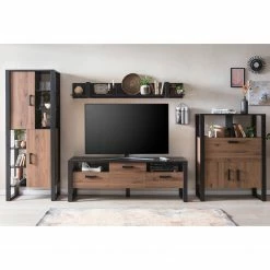 Red Living Buffet haut Norddal - Imitation noyer / Noir -loftscape Boutique 1000304810 211101 07584900033 MOOD DETAILS P000000001000304810 mood