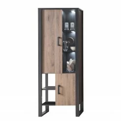 Red Living Vitrine Norddal - Imitation noyer / Noir -loftscape Boutique 1000304815 211027 105055000124 DETAILS P000000001000304815