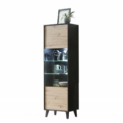 Norrwood Vitrine Argenteuil - Imitation chêne artisan / Noir - Hauteur : 199 cm -loftscape Boutique 1000304822 211027 10514000154 DETAILS P000000001000304822