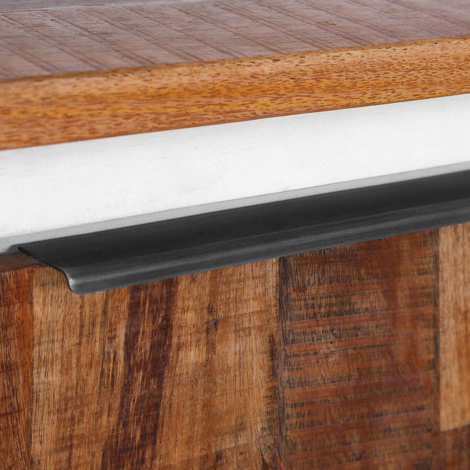 Red Living Meuble TV Silvana - Acacia massif / Manguier massif - Blanc / Manguier 4 Red Living Meuble TV Silvana - Acacia massif / Manguier massif - Blanc / Manguier – Image 2