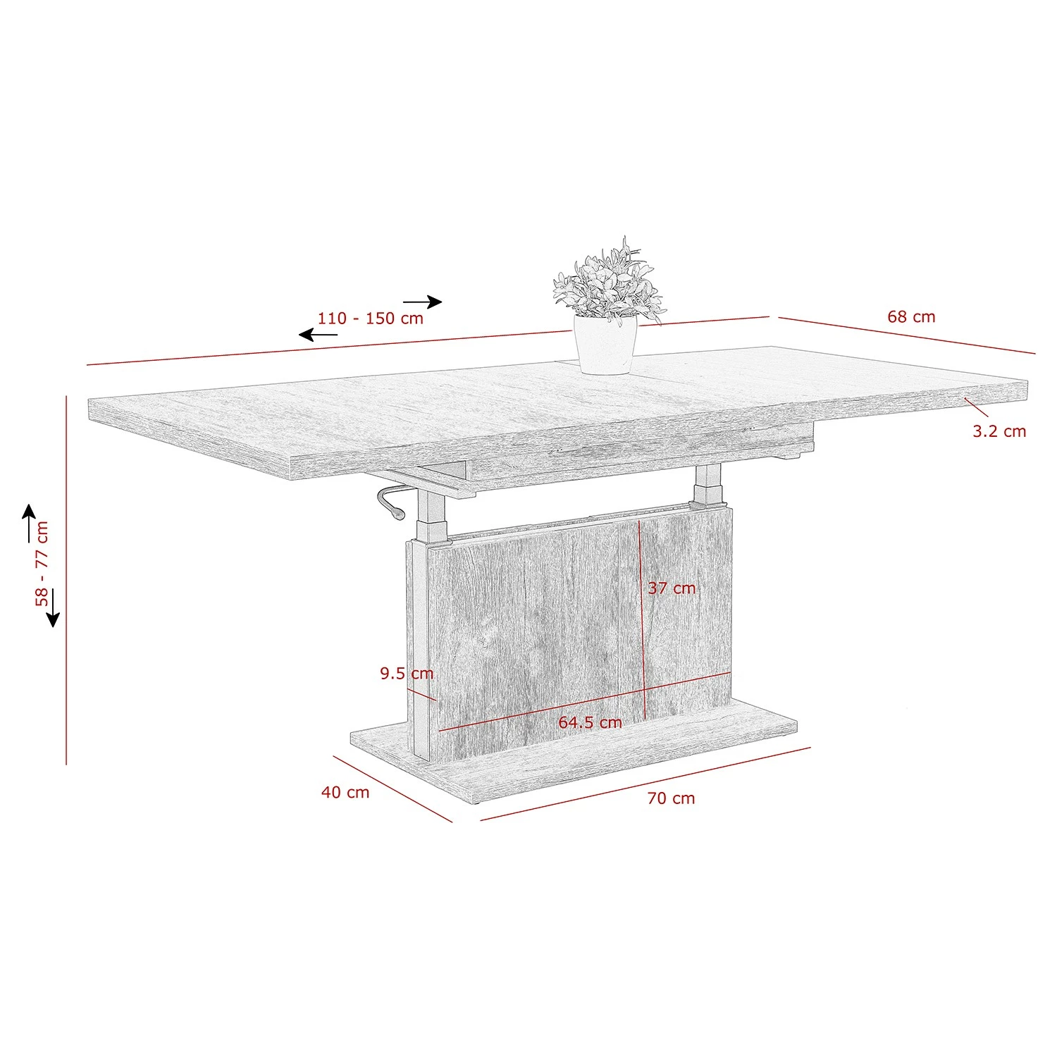 Fredriks Table basse Hallie - Imitation chêne / Anthracite 6 Fredriks Table basse Hallie - Imitation chêne / Anthracite – Image 4