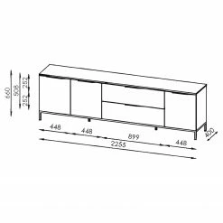 Maja Möbel Meuble TV Trend Wood II - Imitation chêne à nœuds / Noir 14 Maja Möbel Meuble TV Trend Wood II - Imitation chêne à nœuds / Noir -loftscape Boutique 1000306525 211102 1303420000506 SKETCH DETAILS P000000001000306525 sketch
