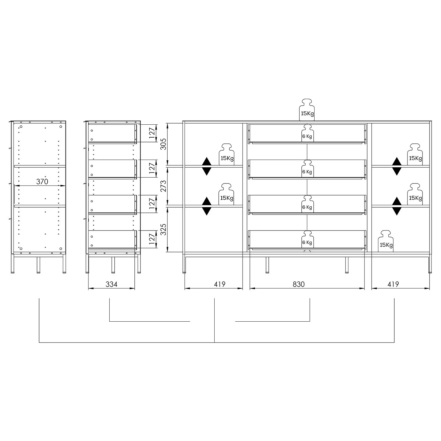 Maja Möbel Buffet Trend Wood I - Imitation chêne à nœuds / Noir 9 Maja Möbel Buffet Trend Wood I - Imitation chêne à nœuds / Noir – Image 7