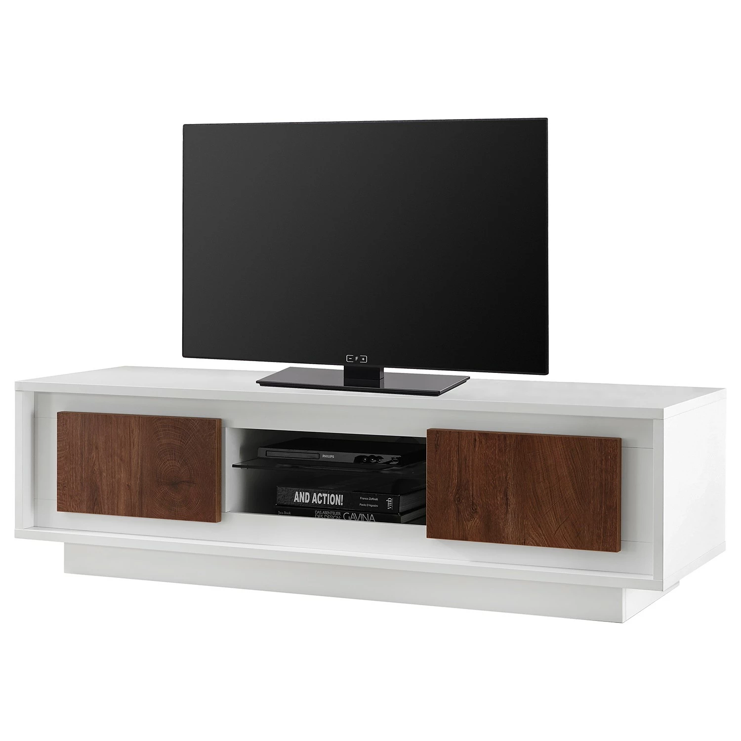 LC Spa Meuble TV Forenza - Imitation noisetier / Blanc 3 LC Spa Meuble TV Forenza - Imitation noisetier / Blanc