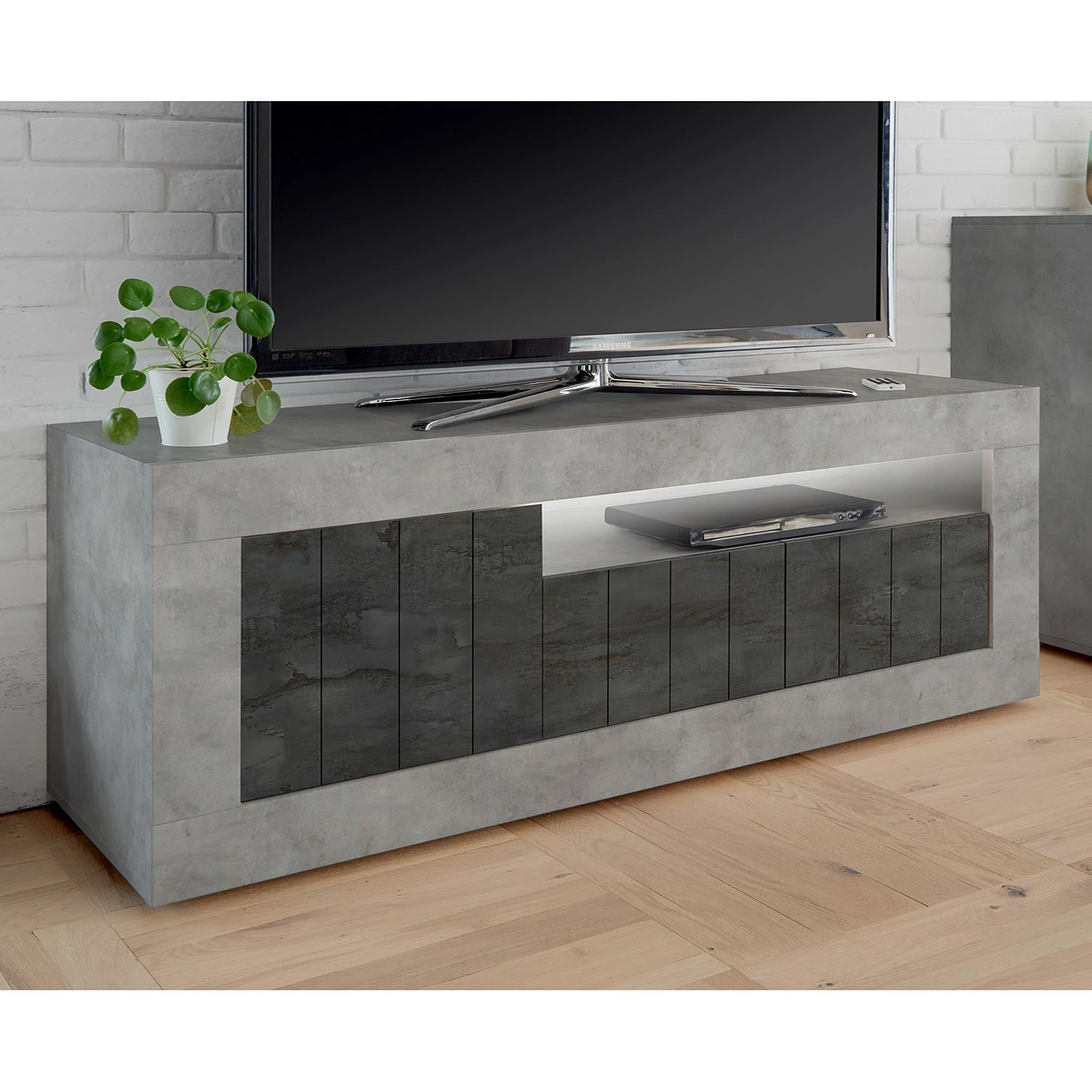 LC Spa Meuble TV Urbino - Anthracite / Gris clair 5 LC Spa Meuble TV Urbino - Anthracite / Gris clair – Image 3